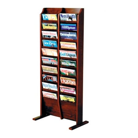 Wooden Mallet 20 Pocket Free Standing Oak Display Mahogany MR20-FSMH